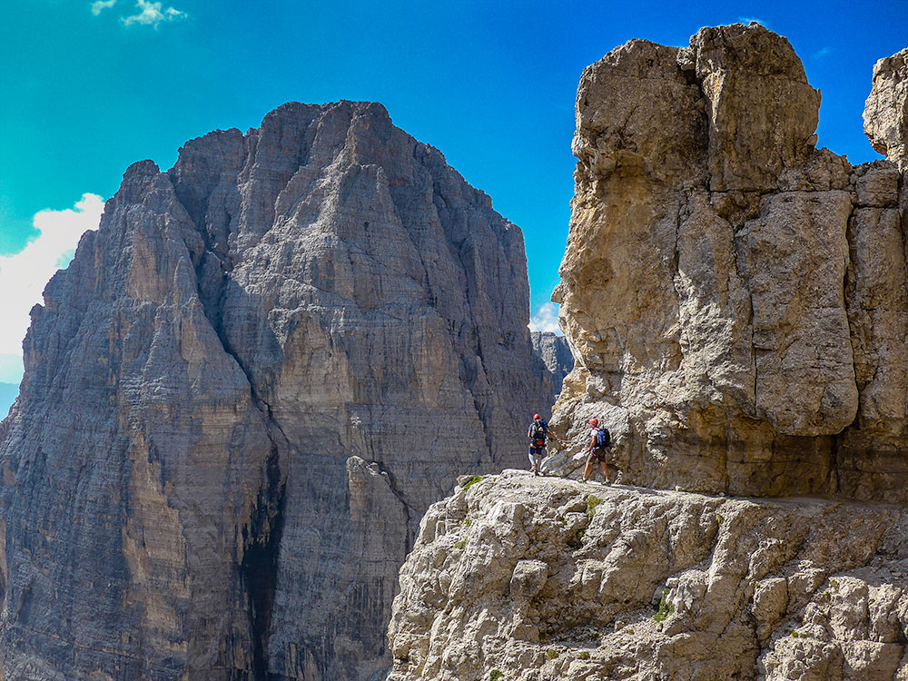 Ferrata Bocchette Centrali, Macizo de la Brenta, Dolomitas, Italia.