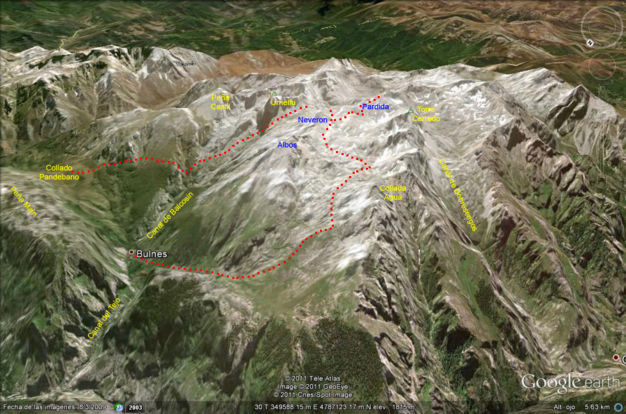 Ruta: Bulnes, Cabrones, Torre de la Pardida, Urriellu, Pandebano. Bulnes, Asturias, Picos de Europa