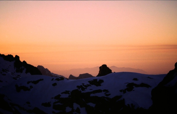 Atardecer desde Collada Blanca hacia NO