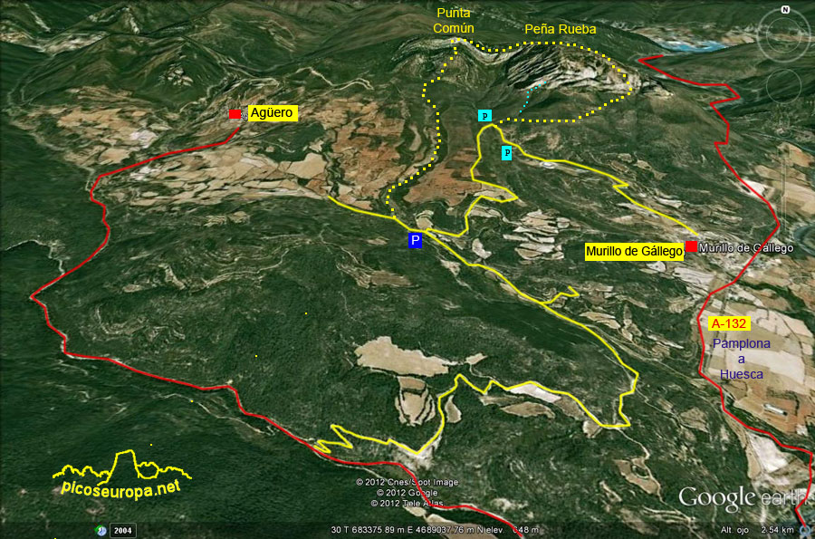 Plano de Peña Rueba, Murillo de Gállego, Pre Pirineos de Aragón, España