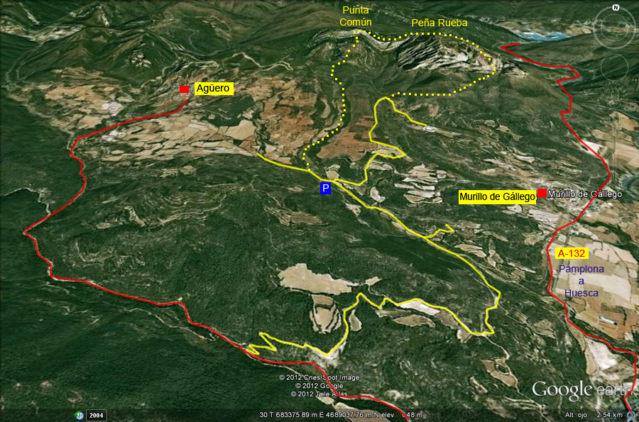 Plano de Peña Rueba, Murillo de Gállego, Pre Pirineos de Aragón, España