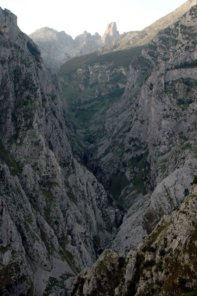 Foto: Picu Urriellu (Naranjo Bulnes) desde el mirador de Camarmeña, en primer termino la Cana del Tejo, Picos de Europa.