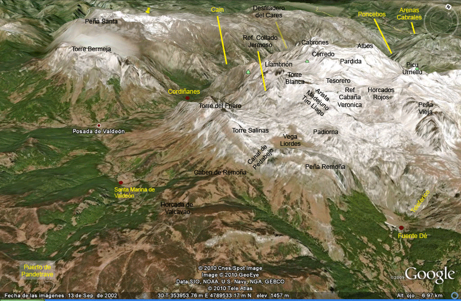 Situación del Puerto de Pandetrave y su entorno, Parque Nacional de Picos de Europa