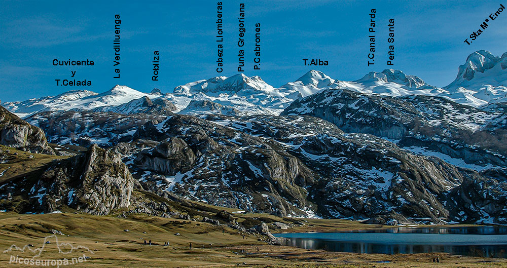 Foto: El cornión desde el Lago de la Ercina, Lagos de Covadonga, Parque Nacional de Picos de Europa