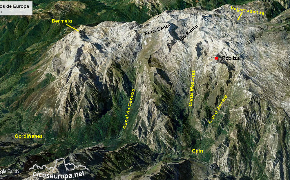 Mapa Robliza desde Cain