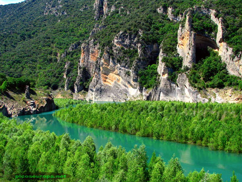 El rio Noguera Ribagorzana poco antes de entrar en el Congost de Mont Rebei