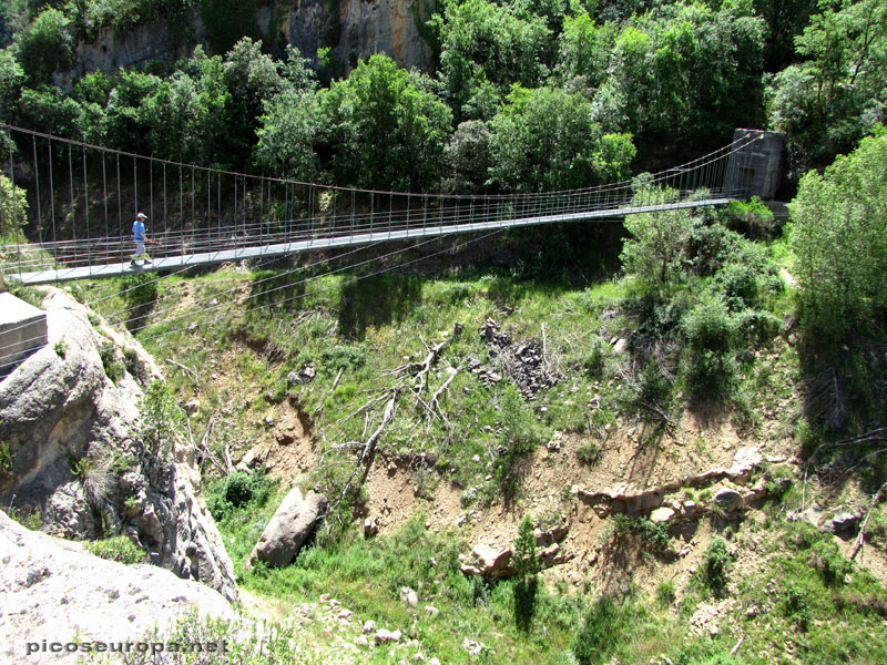 Pasarela en el camino que conduce al Congost de Mont Rebei desde el lado Norte, o sea desde Pont de Muntanyana