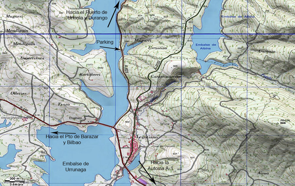 Mapa Bosques en el embalse de Urrunaga, Alava, Pais Vasco