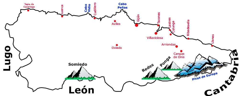 Mapa de Asturias