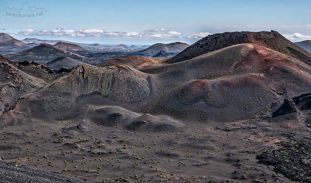 Paisajes desde la cumbre de los Miraderos, Lanzarote, Canarias, España