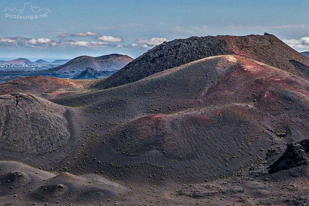 Paisajes desde la cumbre de los Miraderos, Lanzarote, Canarias, España