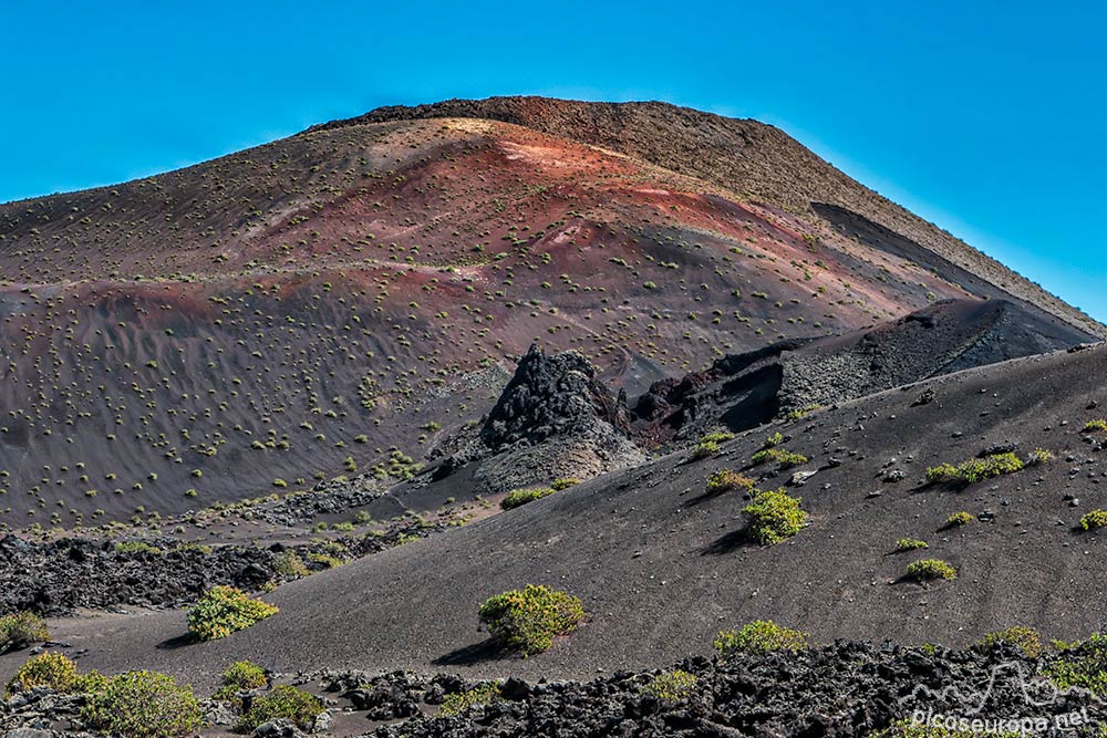 Paisajes desde la cumbre de los Miraderos, Lanzarote, Canarias, España